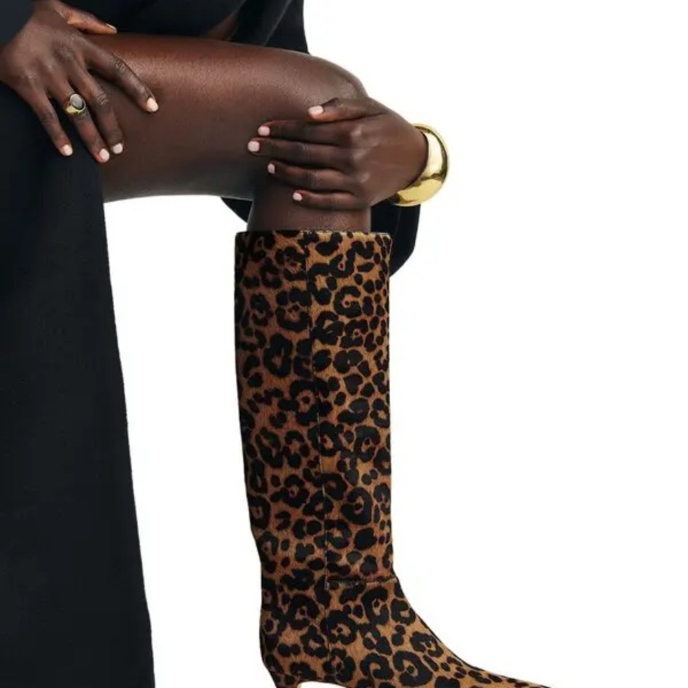 $498! Reformation Remy Kitten-Heel Knee Boots Leopard SZ 10 NWOT! - Picture 8 of 11